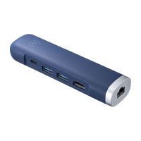 山业(SANWA) USB-3TCHLP10NV Type-c 带网口 HDMI口 集线器 (计价单位:个) 深蓝色