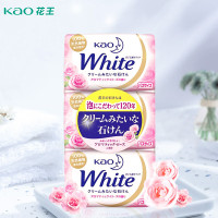 花王(KAO)香皂 洗脸皂沐浴皂深层去垢 肥皂洁面洗澡留香 玫瑰香型 130g*3块