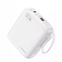 沃品sq62 10000毫安 自带双线充电宝22.5W快充小巧便携可上飞机移动电源 适用华为苹果小米三星