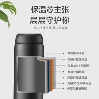 苏泊尔(SUPOR)保温杯不锈钢轻量情侣学生商务转盖水杯暖意系列 KC45FP10典雅黑 450ML