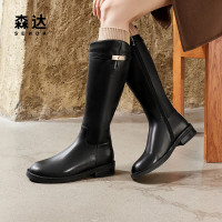 森达骑士靴女款年冬季新休闲厚底长筒过膝靴