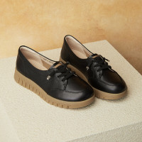 天美意女鞋通勤法式休闲英伦复古风女牛津鞋春