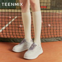 天美意板鞋运动鞋运动风厚底小白鞋休闲鞋女鞋春秋