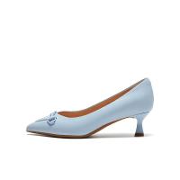 暇步士(Hush Puppies)高跟鞋女士休闲一脚蹬细跟皮单鞋