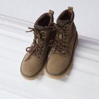 百思图秋冬透气户外色马丁靴厚底增高女短靴