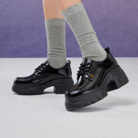 百思图春复古英伦学院风牛津鞋皮鞋牛皮女单鞋