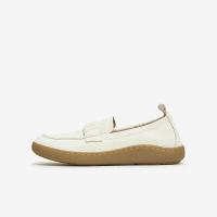 百思图商场时尚简约乐福鞋白色小皮鞋厚底女单鞋