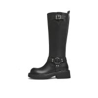 天美意女靴高筒靴长靴显瘦百搭弹力靴女骑士靴冬