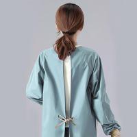 奥美优 围裙 厨房防水 防油围裙 罩衣男女韩版长袖烘焙围兜 蓝色 AMY1411