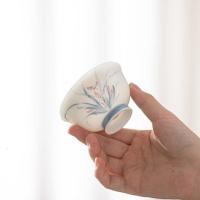 苏氏陶瓷(SUSHI CERAMICS) J0637 手绘兰花·花瓣杯 1个 (单位:个)