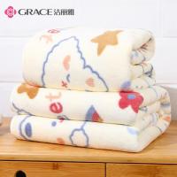 洁丽雅(grace) w1471 家用儿童成人吸水速干可裹珊瑚绒 浴巾 70*140cm 单位:条 小萌兔