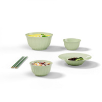 皖亭 WT-FC-6A 翡玉碗盘筷六件套 270*270*150mm碗*2+喇叭碗*1+盘*1+筷子*2 单位:套