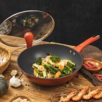 神田KANDA臻钛系列钛合金红钛不粘炒锅32cm