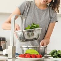 康巴赫 不锈钢盆筛三件套加厚沥水篮洗菜盆沙拉盆和面盆调料盆米筛套装 KOU3A