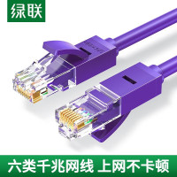 绿联六类网线2米千兆高速宽带线CAT6类非屏蔽网络工程监控跳线8芯双绞成品线缆紫色NW10280836