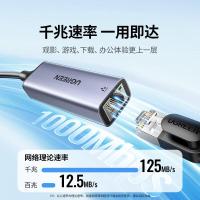 绿联Type-C千兆有线网卡RJ45网口转换器适用苹果16MacBook华为