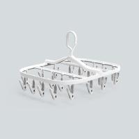 全格QUANGE折叠多夹晒架无痕加宽塑料衣架晾衣架子折叠多夹晒架24夹