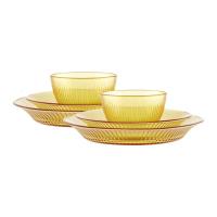康宁餐具餐具套装琥珀色精致餐具套组晶尊系列餐具6件套D