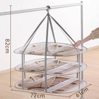 晾衣网家用晾衣篮毛衣晾晒网兜晒衣篮晒衣服袜子晾衣架晾衣服77cm三层(无围栏)