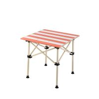 MARIECLAIRE铝合金小号露营野餐桌折叠桌椅套装MCT004红白条(桌)+椅(羽翼红)
