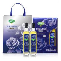 润心有机山茶油500ML*2礼盒装鲜果现榨野生小果茶油
