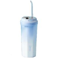 美的(Midea)冲牙器家用手持立式洗牙器声波微气泡牙线4模式3种喷嘴送节日奶茶杯CL1海盐薄荷