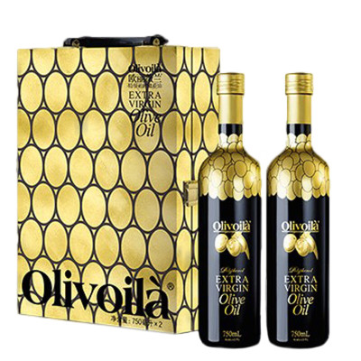 欧丽薇兰(Olivoila) 高多酚橄榄特级初榨橄榄油750ml*2套盒装