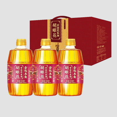 胡姬花 金衣玉食古法花生油礼盒(900ml*3)