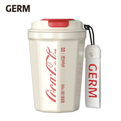 germ 格沵可口可乐联名款390ML菱形咖啡杯白色GPS-2124VP-CCW