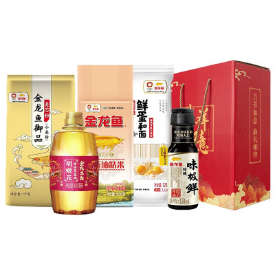 金龙鱼 吉祥如意-伴手礼盒69型(食用油米面礼盒套装550ml+1620g)包装散装出货