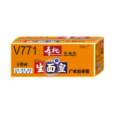 寿桃(sautao) 港式生面V771A(箱装) 生面皇方便面 1.44千克