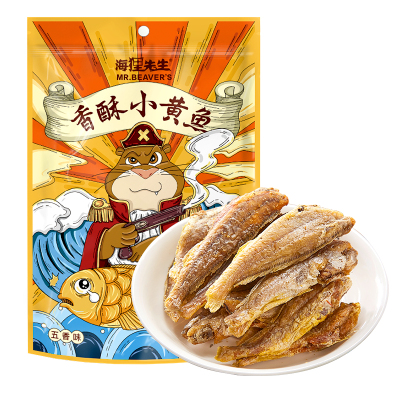 海狸先生 休闲零食香酥小黄鱼60g/袋*2