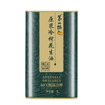 第一坊 原浆冷榨花生油(铁桶)1L*1