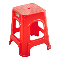小窝厘 塑料凳子 加厚椅子高板凳成人简约方凳 666经典红(起订量:50张)