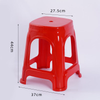 小窝厘 塑料凳子 加厚椅子高板凳成人简约方凳 888红色(起订量:50张)