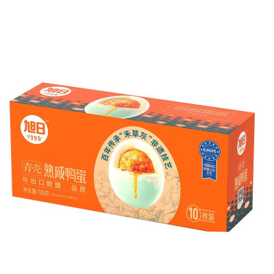 小窝厘 旭日1996熟咸鸭蛋(青壳非遗)700g/盒(70g*10枚)