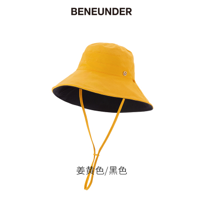 蕉下(BENEUNDER) 穹顶系列双面防晒渔夫帽姜黄色/黑色