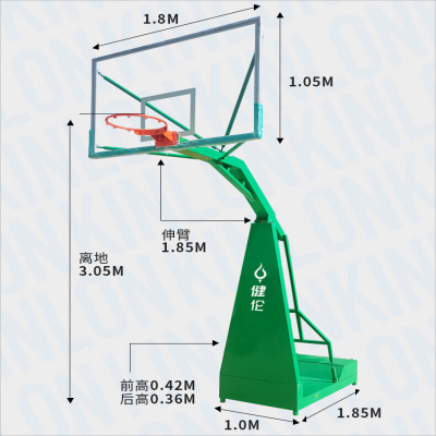 健伦(JEEANLEAN) 篮球架 标准成人户外移动 梯式凹箱篮球架
