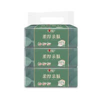 心相印(Mind Act Upon Mind) 柔厚新肤抽塑装纸面巾3DT100 3包*1提