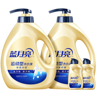 蓝月亮 运动型洗衣液组合小苍兰香运动型洗衣液1kg泵瓶*2瓶+运动型洗衣液80g*2瓶