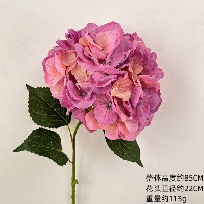 小窝厘 仿真绣球花轻奢高级假花加大花头插花花艺装饰花 粉紫85cm长枝144片