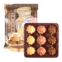 AKOKO 经典小花曲奇68g*5袋 法式三味 (草莓味+海盐味+可可味)