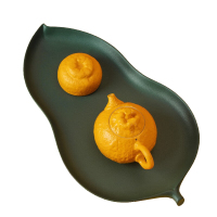 万仟堂 大吉大利成套茶具 一壶四杯一海一盘 橘黄釉