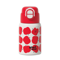 世大家 一盖三饮萌趣保温杯660ml富士果果红(316L带杯套)