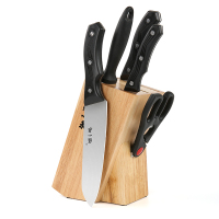 张小泉 山水•星耀系列刀具六件套D40490100配置:斩切刀、小厨刀、水果刀、厨房剪、刀座、磨刀棒