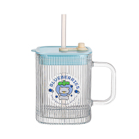 乐唯诗 方圆吸管把杯蓝色420ml*1只