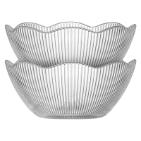 乐唯诗 竖纹花瓣碗白色 300ml*2只