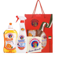 大公鸡管家(CHANTECLAIR) 清洁三件套礼盒(清洁剂红+香橙洗洁精+马赛皂)