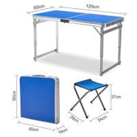 铝合金方管折叠桌户外展业桌宣传桌120*60cm一桌4凳 可定制印刷10张起订