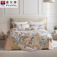 富安娜FUANNA床品套件纯棉四件套夏凉被春秋冬暖亲肤抗菌防螨设计简约大牌品质睡眠享受